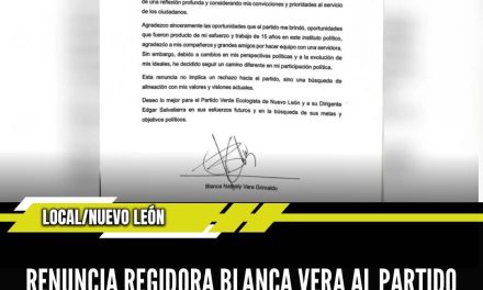 RENUNCIA REGIDORA BLANCA VERA AL PARTIDO VERDE Y SE SUMA A MOVIMIENTO CIUDADANO