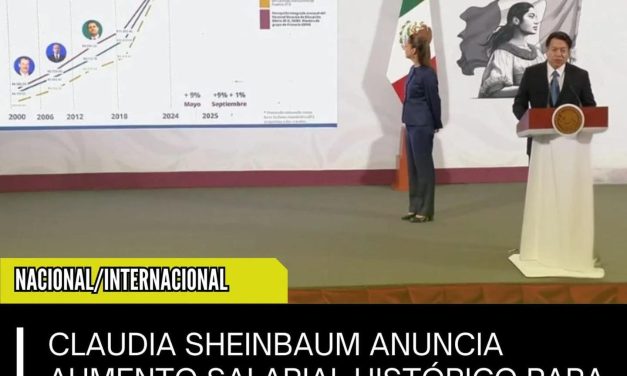 CLAUDIA SHEINBAUM ANUNCIA AUMENTO SALARIAL HISTÓRICO PARA MAESTROS