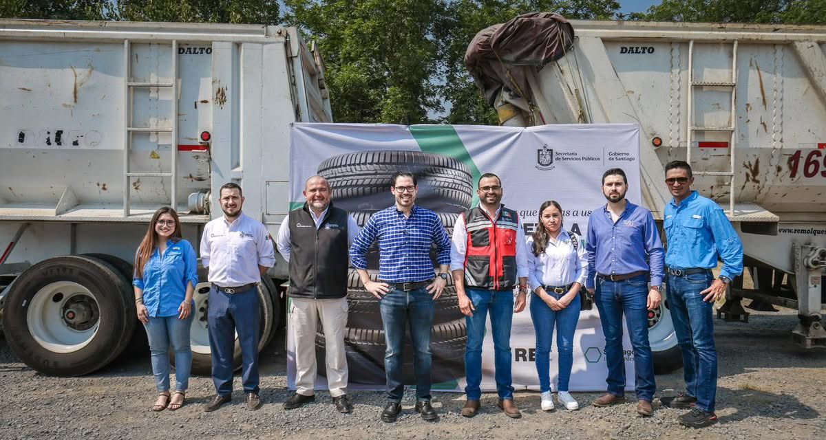 DAVID DE LA PEÑA ARRANCA PROGRAMA DE RECICLAJE DE LLANTAS EN SANTIAGO
