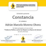 CONCRETA ADRIAN MARCELO CURSO CONTRA VIOLENCIA POLÍTICA DE GÉNERO SOLICITADO POR EL IEENL
