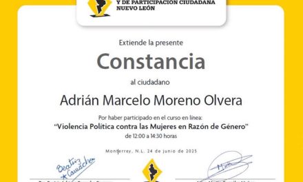 CONCRETA ADRIAN MARCELO CURSO CONTRA VIOLENCIA POLÍTICA DE GÉNERO SOLICITADO POR EL IEENL