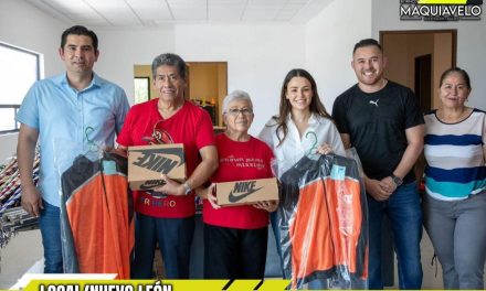NELLY GARZA, PRESIDENTA DEL DIF SALINAS VICTORIA, ENTREGA EQUIPO DEPORTIVO A ADULTOS MAYORES RUMBO A LA OLIMPIADA ESTATAL 2025