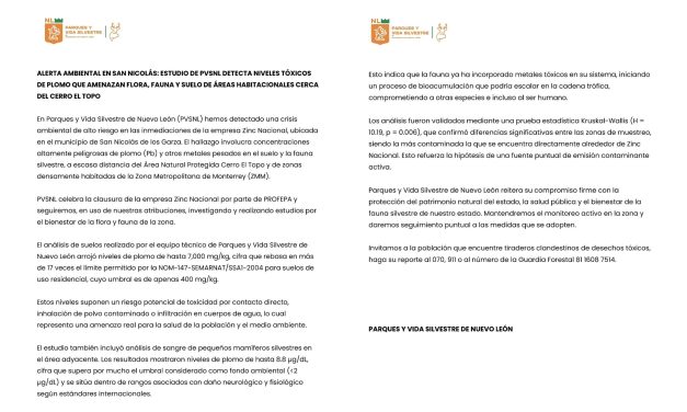 LUIS HERRERA, TITULAR DE PVSNL, ALERTA SOBRE CRISIS AMBIENTAL DE ALTO RIESGO CERCA DE ZINC NACIONAL
