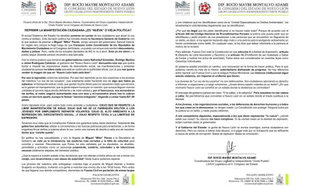 ROCÍO MONTALVO DENUNCIA “REPRESIÓN” DEL GOBIERNO DE NUEVO LEÓN CONTRA MANIFESTANTES