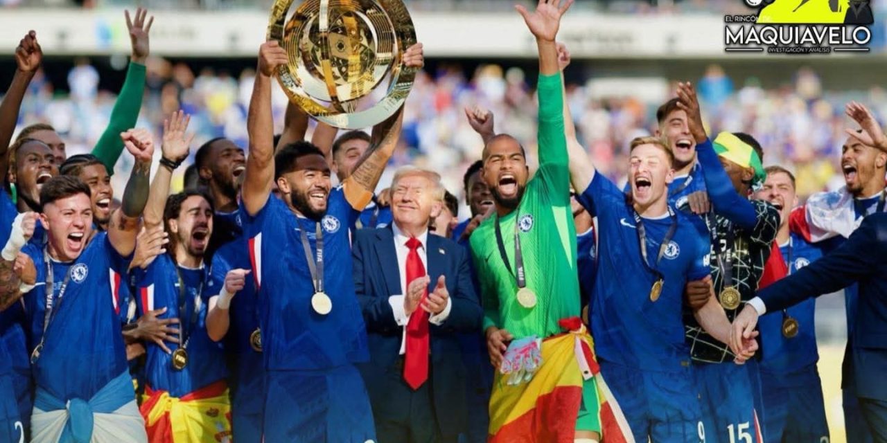 DONALD TRUMP, SI NO ES PROTAGONISTA SE ABURRE; EL CAOS EN LA CELEBRACIÓN DEL CHELSEA CAMPEÓN DEL MUNDO