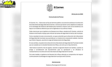 GERARDO DE LA MAZA REFUERZA SEGURIDAD EN EL CARMEN CON APOYO ESTATAL