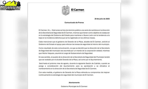 GERARDO DE LA MAZA REFUERZA SEGURIDAD EN EL CARMEN CON APOYO ESTATAL