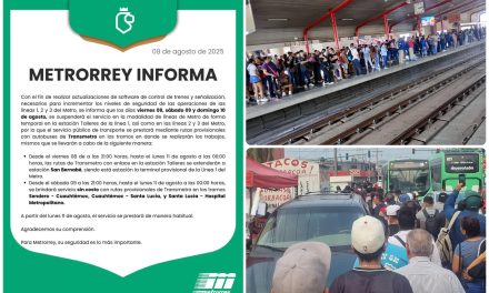 METRORREY SUSPENDE SERVICIO TRES DÍAS POR TRABAJOS DE ACTUALIZACIÓN