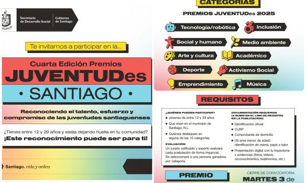 DAVID DE LA PEÑA INVITA A JÓVENES A PARTICIPAR EN PREMIOS “JUVENTUD-ES SANTIAGO” 2025