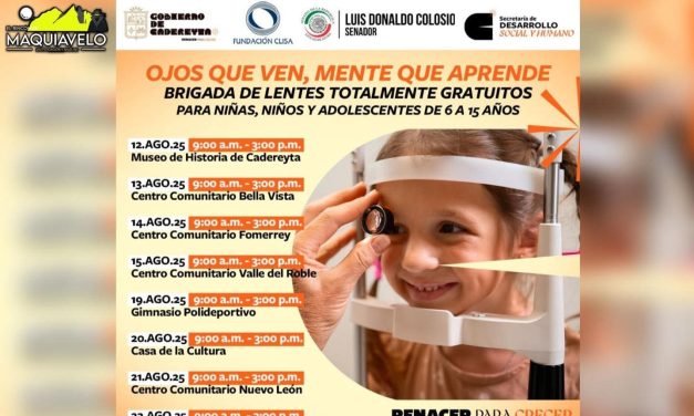 CARLOS RODRÍGUEZ “EL CUATE” LANZA BRIGADA GRATUITA DE LENTES EN CADEREYTA