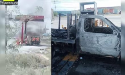 POLICÍA DE SALINAS VICTORIA SALVA A HOMBRE DE MORIR EN INCENDIO DE CAMIONETA