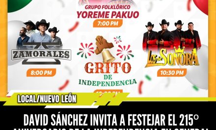 DAVID SÁNCHEZ INVITA A FESTEJAR EL 215º ANIVERSARIO DE LA INDEPENDENCIA EN GENERAL TERÁN