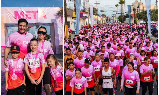 RAÚL CANTÚ Y NELLY GARZA ENCABEZAN PRIMER TROTE 5K EN SALINAS VICTORIA POR LA LUCHA CONTRA EL CÁNCER DE MAMA