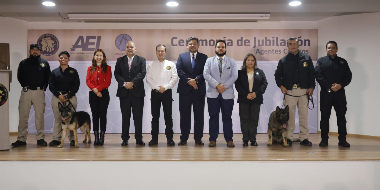 FISCALÍA GENERAL DE JUSTICIA DESPIDE A AGENTES CANINOS EN CEREMONIA DE JUBILACIÓN