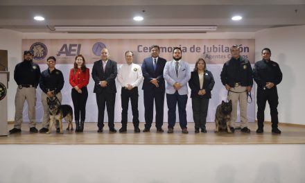 FISCALÍA GENERAL DE JUSTICIA DESPIDE A AGENTES CANINOS EN CEREMONIA DE JUBILACIÓN