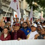 ANDRÉS MIJES Y ANYLÚ BENDICIÓN SE UNEN A LA CONVOCATORIA MASIVA DE SHEINBAUM EN EL ZÓCALO