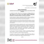 SECRETARÍA DE SALUD CONFIRMA PRIMER CASO DE INFLUENZA A H3N2 SUBCLADO K SIN RIESGO ALARMA