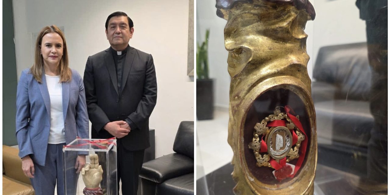 CLARA LUZ FLORES ACOMPAÑA LA DESPEDIDA DE LAS RELIQUIAS DE SAN JUDAS TADEO EN MÉXICO