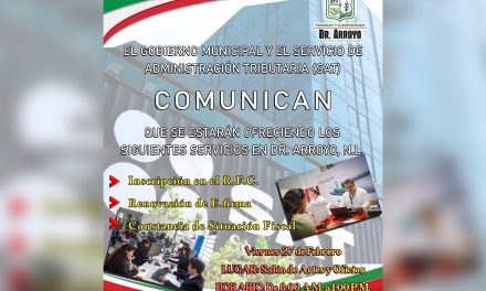 JUAN VARGAS FACILITA SERVICIOS DEL SAT A LA POBLACIÓN DE DR. ARROYO