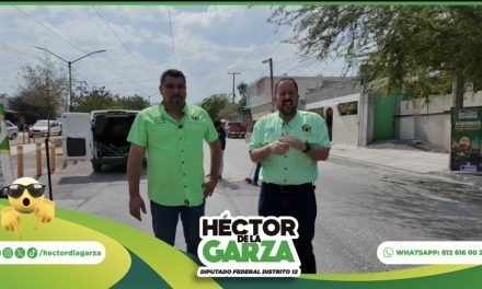 HÉCTOR DE LA GARZA REALIZA JORNADA DE BACHEO EN COLONIA HÉCTOR CABALLERO DE JUÁREZ