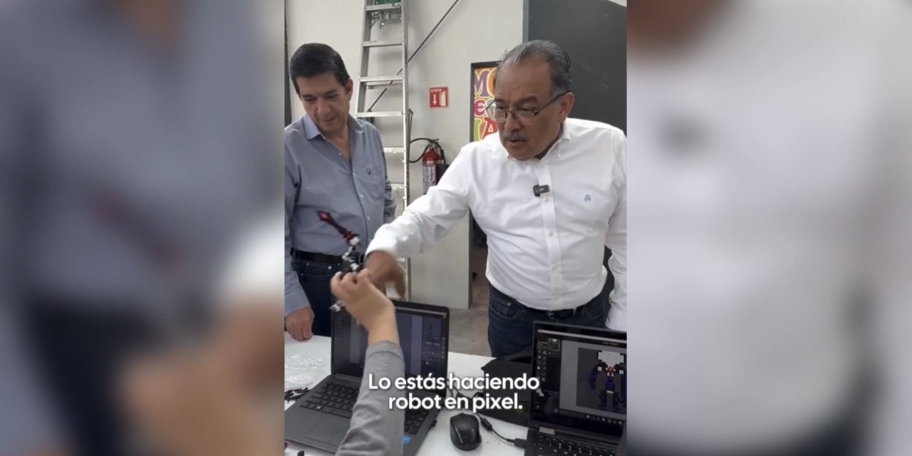 ANDRÉS MIJES RECORRE TALLER DONDE NIÑAS Y NIÑOS APRENDEN PROGRAMACIÓN Y DISEÑO DIGITAL