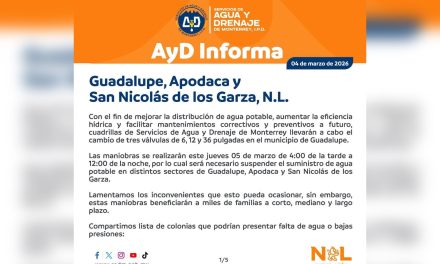 SERVICIOS DE AGUA Y DRENAJE SUSPENDERÁ SUMINISTRO EN MÁS DE 200 COLONIAS DEL ÁREA METROPOLITANA