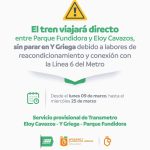 SUSPENDERÁN SERVICIO EN ESTACIÓN Y GRIEGA POR OBRAS DE LA LÍNEA 6 DEL METRO