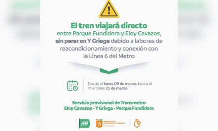 SUSPENDERÁN SERVICIO EN ESTACIÓN Y GRIEGA POR OBRAS DE LA LÍNEA 6 DEL METRO