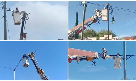 MIGUEL ÁNGEL SALAZAR DA CONTINUIDAD A TRABAJOS DE ALUMBRADO PÚBLICO EN MONTEMORELOS