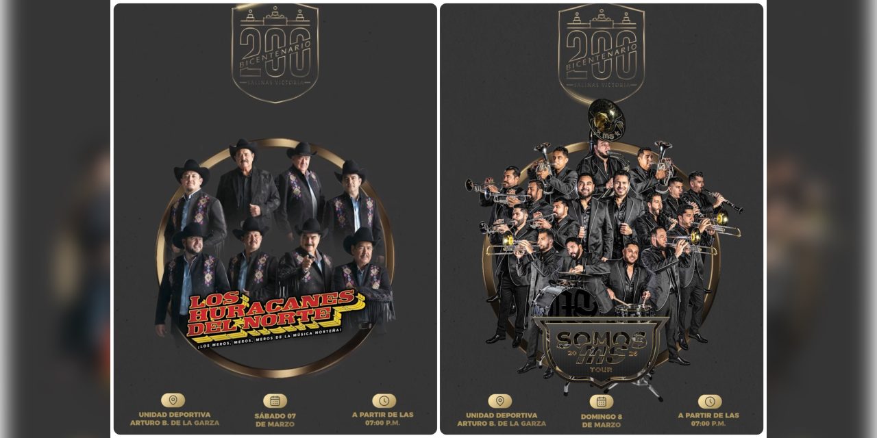 RAÚL CANTÚ PREPARA FIESTA HISTÓRICA CON HURACANES DEL NORTE Y BANDA MS POR LOS 200 AÑOS DE SALINAS VICTORIA