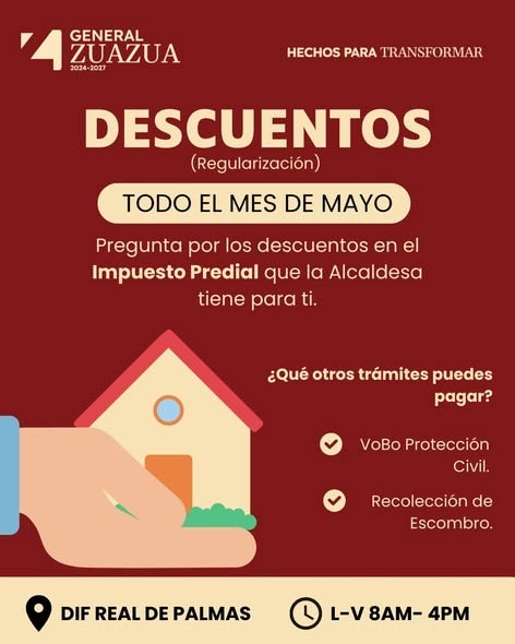 DEYA MARTÍNEZ IMPULSA DESCUENTOS EN PREDIAL PARA REGULARIZAR CONTRIBUYENTES EN ZUAZUA