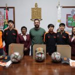 DAVID SÁNCHEZ RECIBE A JÓVENES FUTBOLISTAS DE GENERAL TERÁN QUE CONQUISTARON EL TERCER LUGAR EN COPA INTERNACIONAL ROMA