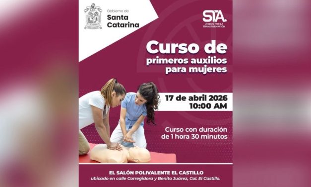 JESÚS NAVA IMPULSA CURSO DE PRIMEROS AUXILIOS PARA MUJERES EN SANTA CATARINA
