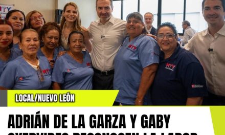 ADRIÁN DE LA GARZA Y GABY OYERVIDES RECONOCEN LA LABOR DE MÁS DE 140 ENFERMERAS Y ENFERMEROS EN SU DÍA