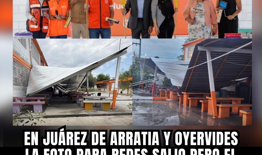 EN JUÁREZ DE ARRATIA Y OYERVIDES LA FOTO PARA REDES SALIO, PERO EL TECHO COLAPSÓ