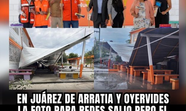 EN JUÁREZ DE ARRATIA Y OYERVIDES LA FOTO PARA REDES SALIO, PERO EL TECHO COLAPSÓ