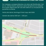 ¡ATENCIÓN! CERRARÁN TEMPORALMENTE ESTE DOMINGO CALZADA DEL VALLE POR OBRAS VIALES