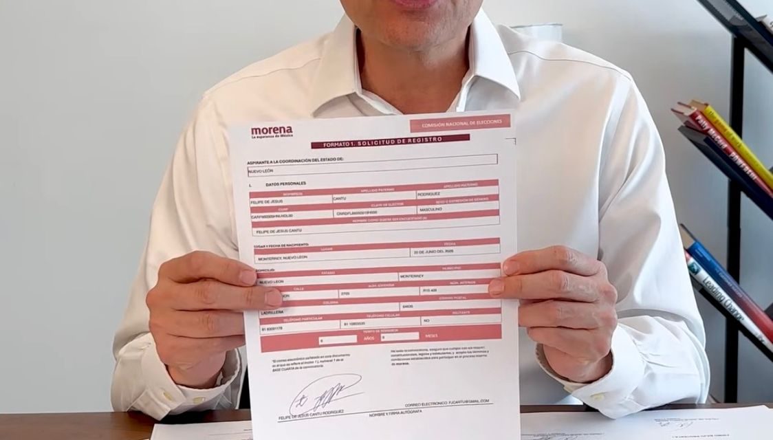 FELIPE DE JESÚS CANTÚ SE AFILIA A MORENA Y BUSCA LA COORDINACIÓN DE NUEVO LEÓN
