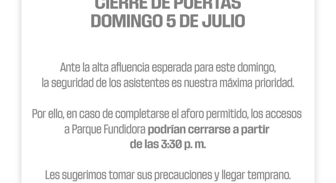 GOBIERNO INFORMA CIERRE TEMPRANO EN FAN FEST Y PIDE LLEGAR ANTES DE LAS 15:30