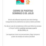 GOBIERNO INFORMA CIERRE TEMPRANO EN FAN FEST Y PIDE LLEGAR ANTES DE LAS 15:30