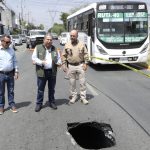 JOSÉ ANTONIO QUIROGA SUPERVISA ATENCIÓN A SOCAVÓN EN AVENIDA DE ESCOBEDO