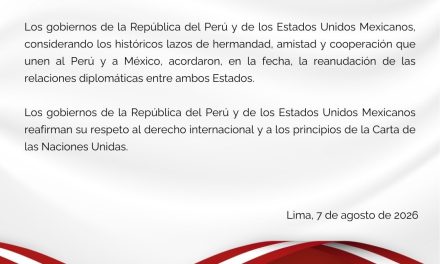 GOBIERNOS DE MÉXICO Y PERÚ RESTABLECERÁN VÍNCULOS TRAS RUPTURA A FINALES DEL 2025