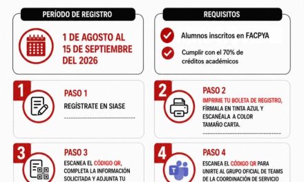 FACPYA INVITA A ESTUDIANTES A REALIZAR SU REGISTRO PARA EL SERVICIO SOCIAL 2026