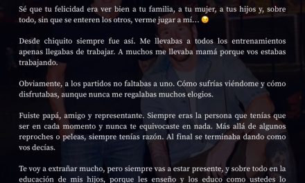 LEO MESSI DESPIDE A SU PADRE CON EMOTIVO MENSAJE