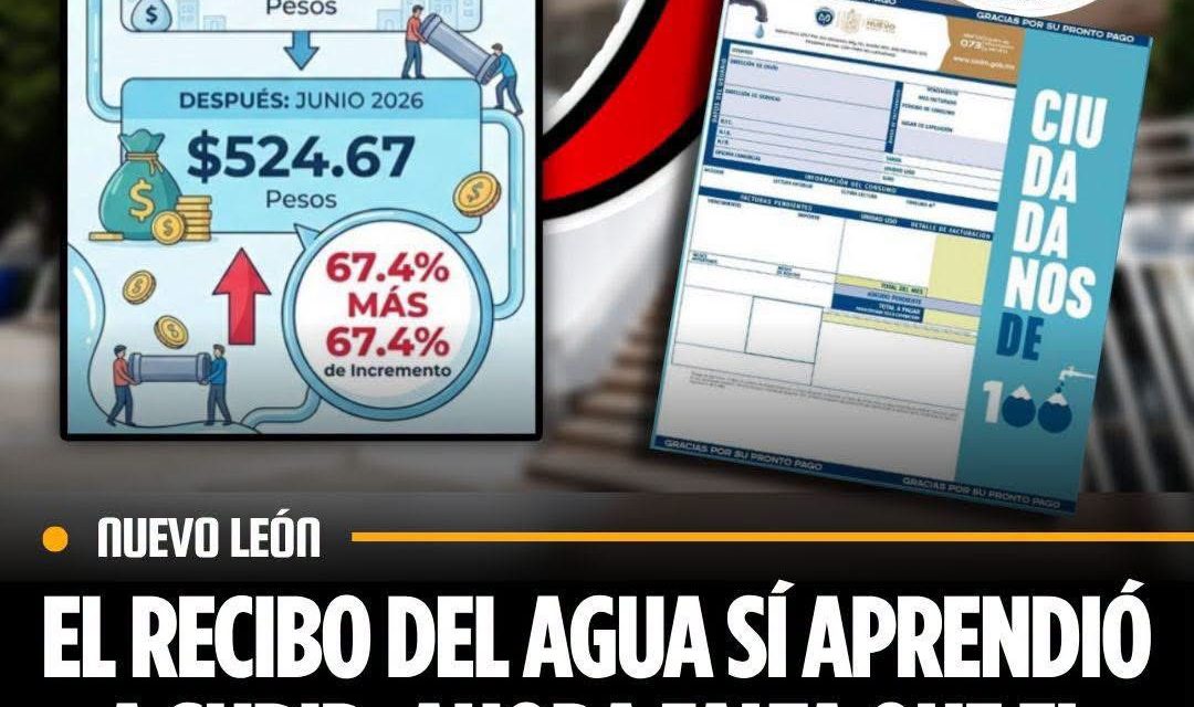 EL RECIBO DEL AGUA SÍ APRENDIÓ A SUBIR, AHORA FALTA QUE EL SERVICIO APRENDA A MEJORAR