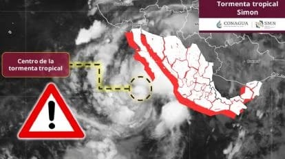 ALERTAN POR LLUVIAS INTENSAS EN MÉXICO POR EFECTOS DE ISAÍAS Y SIMÓN
