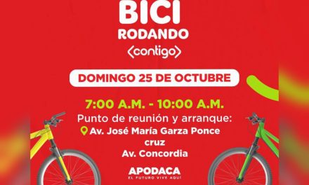 CÉSAR GARZA ARREDONDO INVITA A FAMILIAS DE APODACA A PARTICIPAR EN LA RODADA “BICI RODANDO CONTIGO”