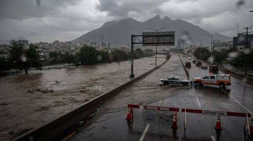 LLUVIAS PROVOCAN CIERRES VIALES PREVENTIVOS EN DISTINTOS PUNTOS DE NUEVO LEÓN