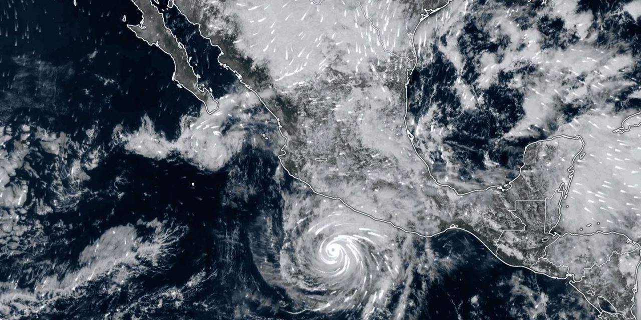 HURACÁN TRUDY SE ACERCA A LA COSTA OESTE-CENTRO DE MÉXICO CON VIENTOS DE 150 KM/H Y PROTECCIÓN CIVIL PIDE EXTREMAR PRECAUCIONES