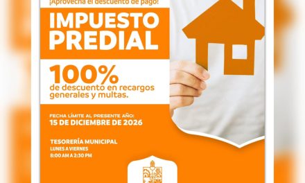 DAVID SÁNCHEZ INVITA A APROVECHAR DESCUENTOS EN RECARGOS Y MULTAS DEL IMPUESTO PREDIAL EN GENERAL TERÁN